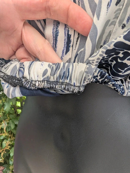 Vintage Upcycled Cropped Shirt Navy White UK8/10