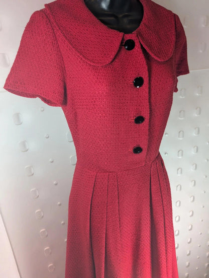 Vintage 1980s does 1950s Red Dress – Est. UK 8