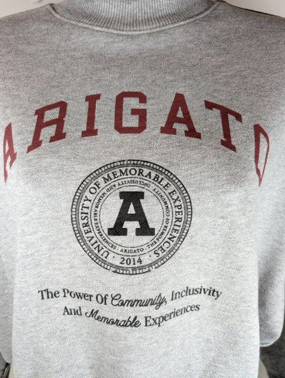 Axel Arigato Cropped Oversized Sweatshirt Grey Marl Small