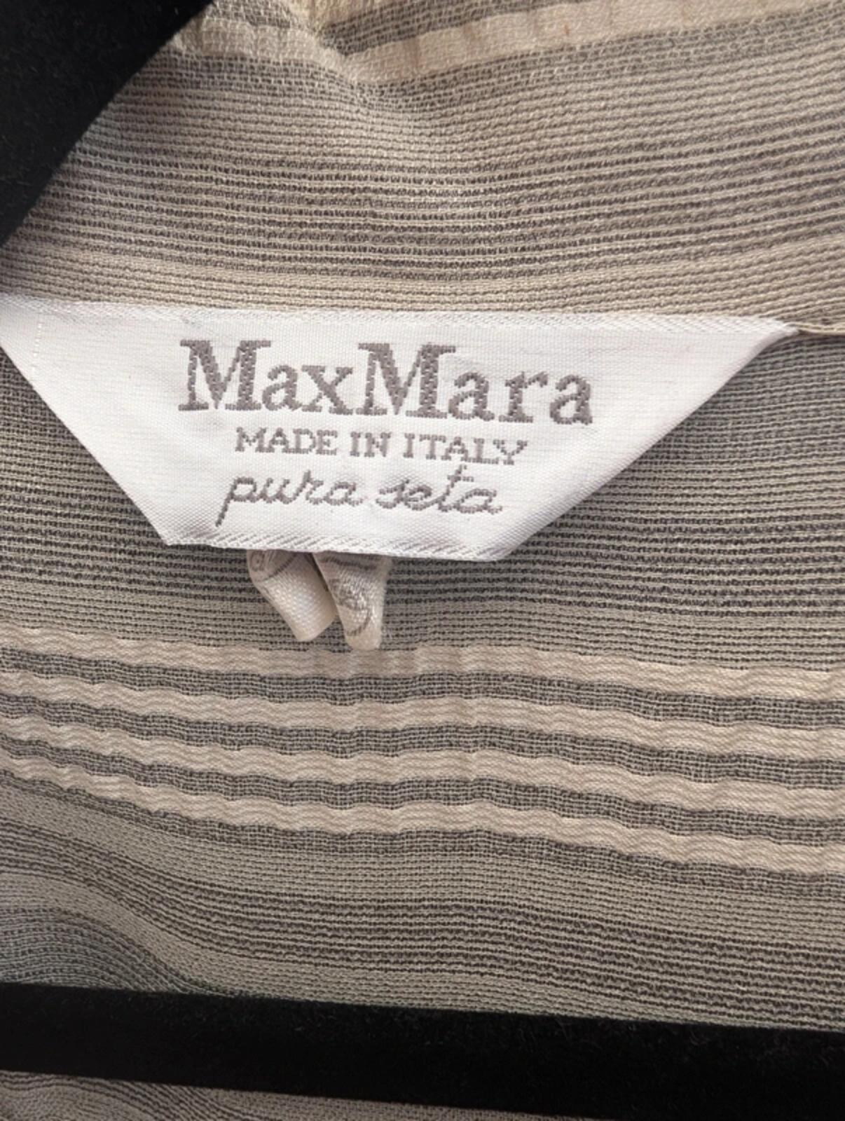 Max Mara Silk Safari Blouse Made In Italy UK14