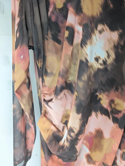 Sheer Ruched Mesh Maxi Dress Layering Piece