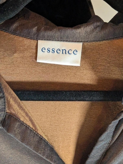 Vintage Essence Brown Two Tone Taffeta Shirt UK24