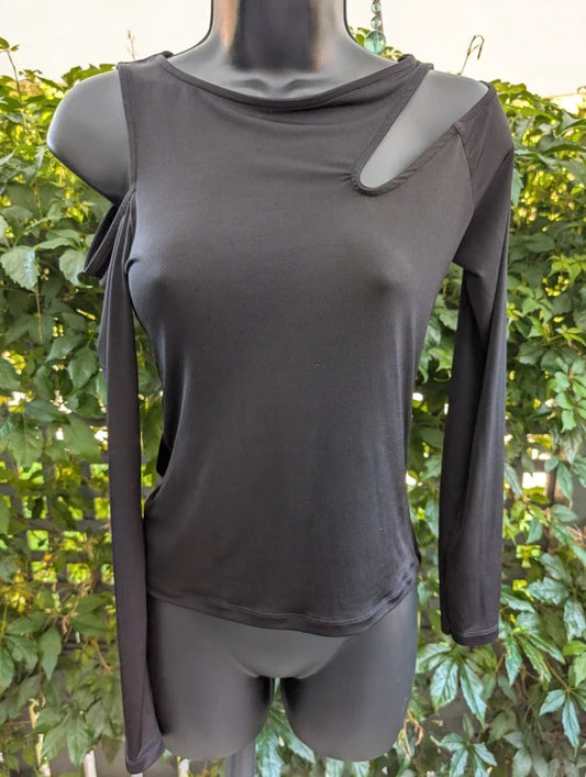 ASOS Asymmetric Cut Out Top Black UK10 NWT