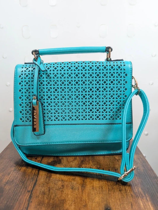 Pavers Teal Structured Box Handbag Unused With Dust Bag