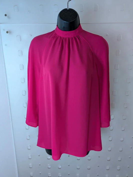 Chelsea Girl River Island Pink High Neck Blouse UK8 Vintage Style
