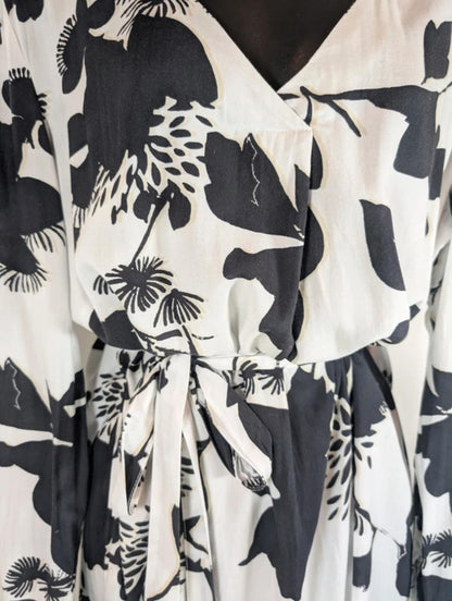Sandwich Printed Shirt Dress Removable Tie Belt Size 40