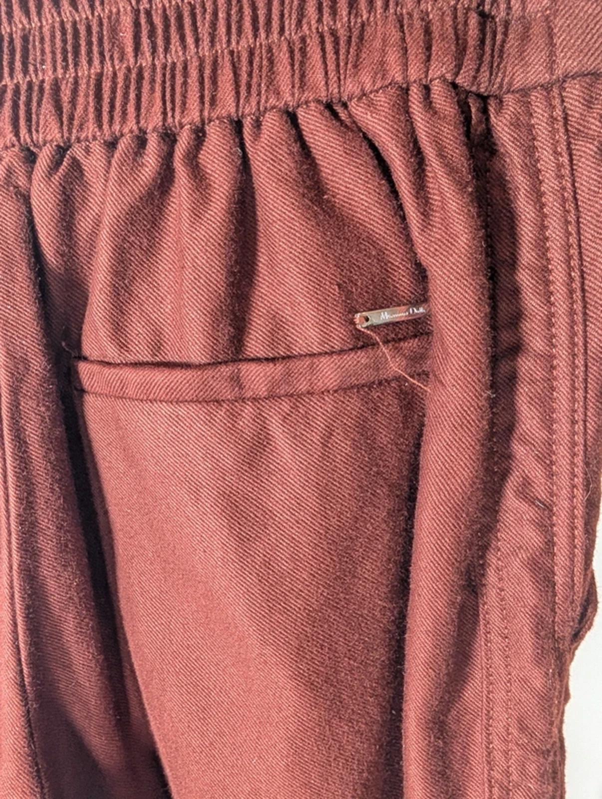 Massimo Dutti Maroon Tailored Joggers Size 34 Elastic Back Waist