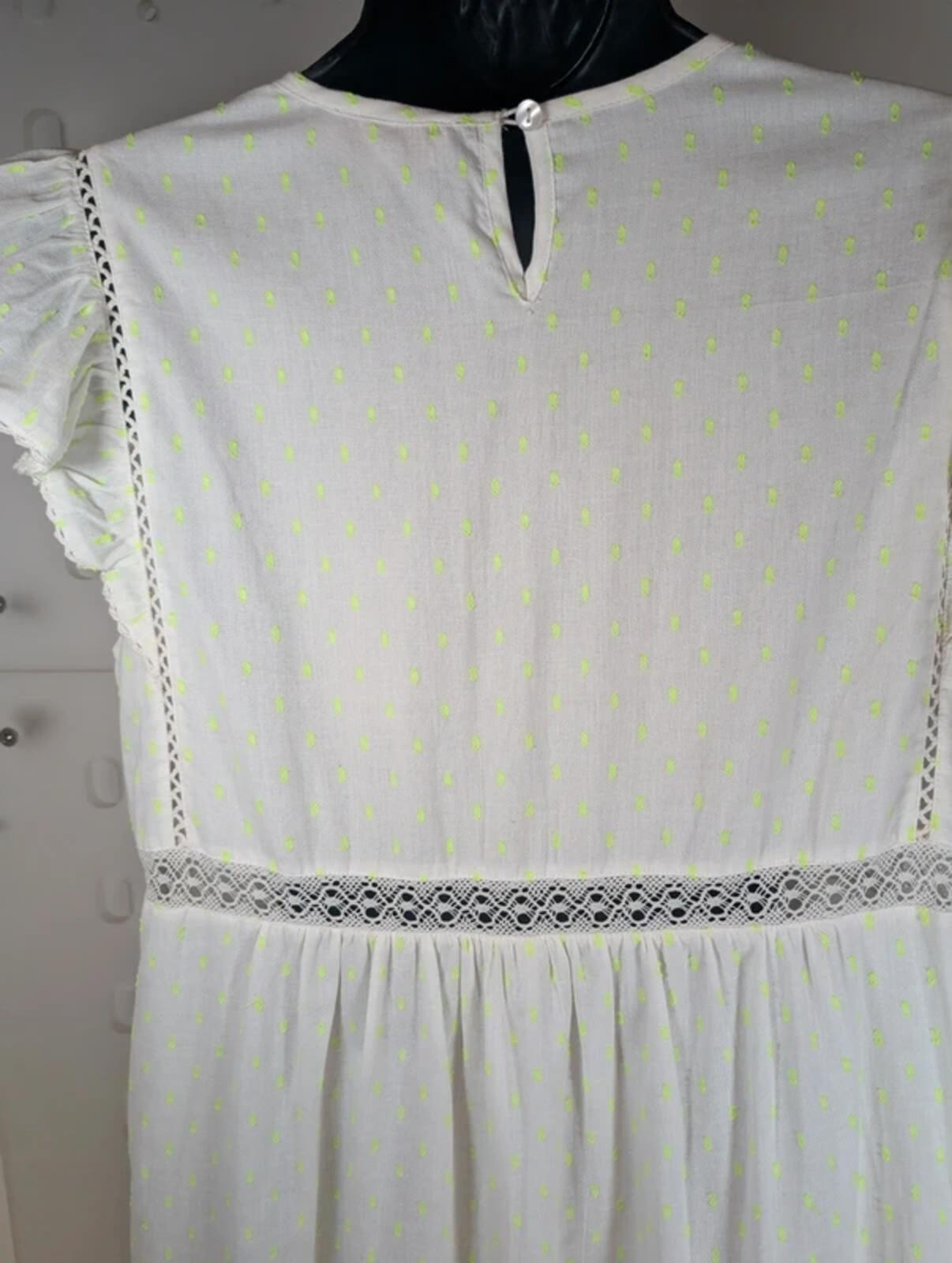 Nooki London Wilson Dress Neon Yellow Size S Cotton Boho