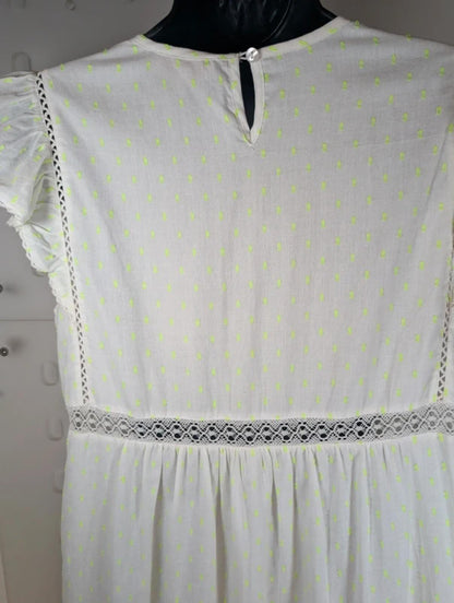 Nooki London Wilson Dress Neon Yellow Size S Cotton Boho