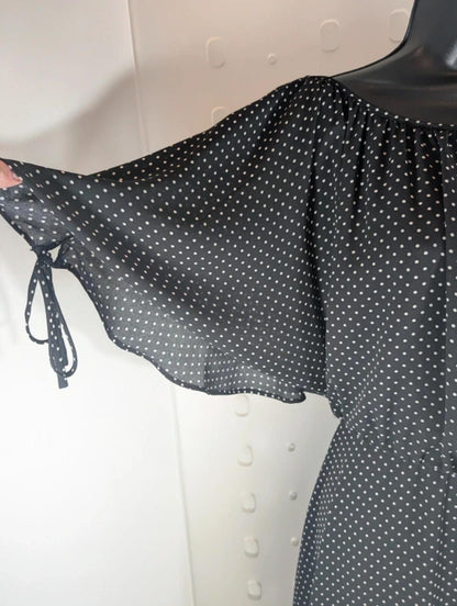 Joseph Ribkoff Polka Dot Dress UK10 Floaty Layered Occasion