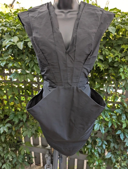 Vintage AllSaints Black Structured Corset Jacket UK12
