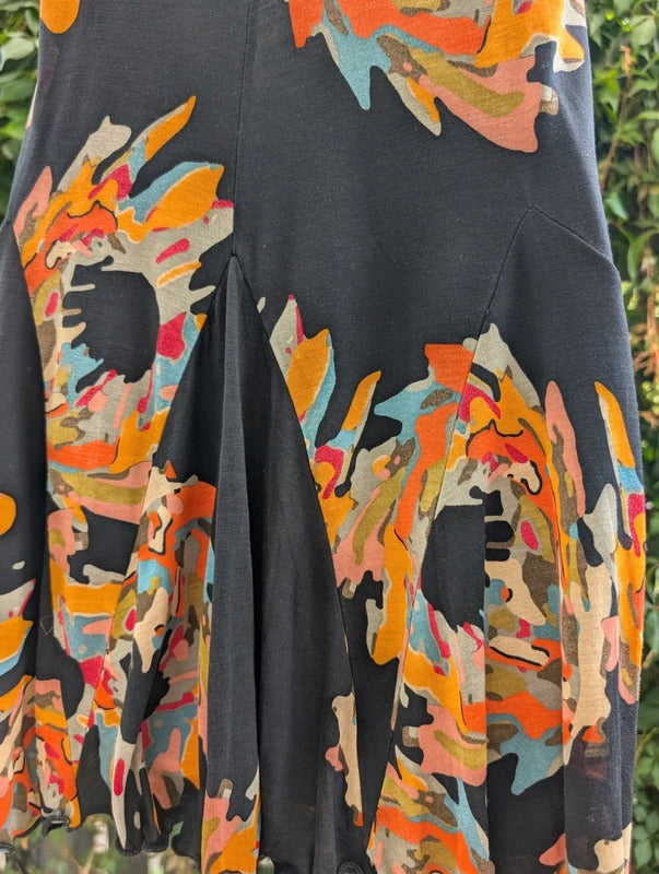 French Connection Y2K Printed Hanky Hem Mini Dress Top XS