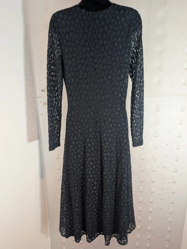 The White Company Navy Lace Fit & Flare Dress UK10