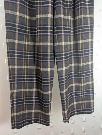 Massimo Dutti wool-blend plaid trousers XS