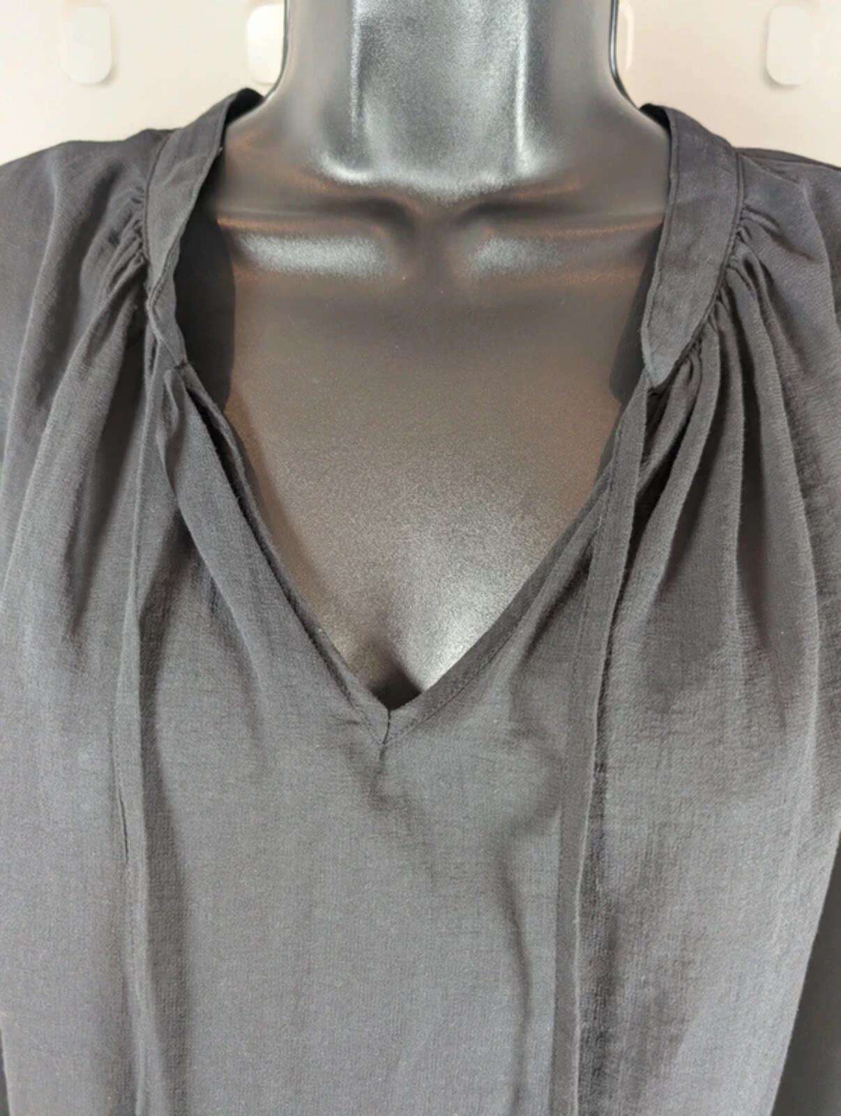 JW Anderson for Uniqlo Sheer Tie Neck Blouse Black Medium