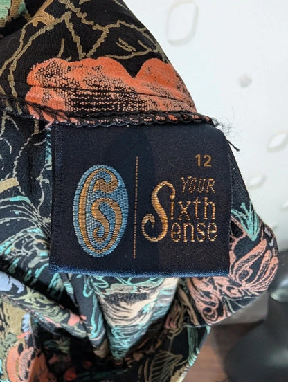 Vintage Floral Midi Skirt UK 8/10 – Made in UK Viscose