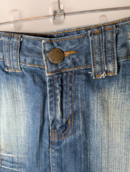 Vintage Jeanstar 100% Cotton Denim Mini Skirt 30” Waist Grunge Y2K
