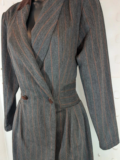 Vintage Natascia Charcoal Brown Velvet Heritage Dress