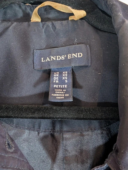 Lands' End Navy Petite Mac Jacket XS Petite