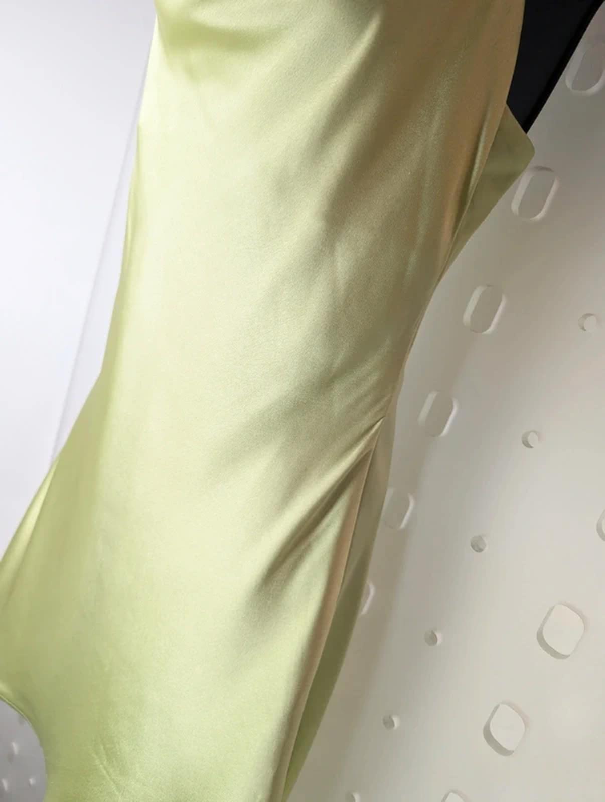 Hollister Satin Bias Cut Slip Dress - Lime Green - S Regular