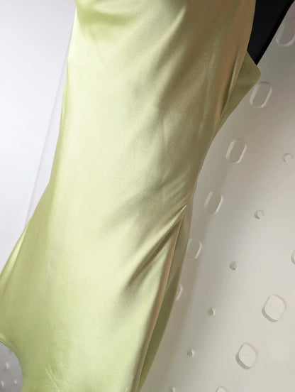 Hollister Satin Bias Cut Slip Dress - Lime Green - S Regular