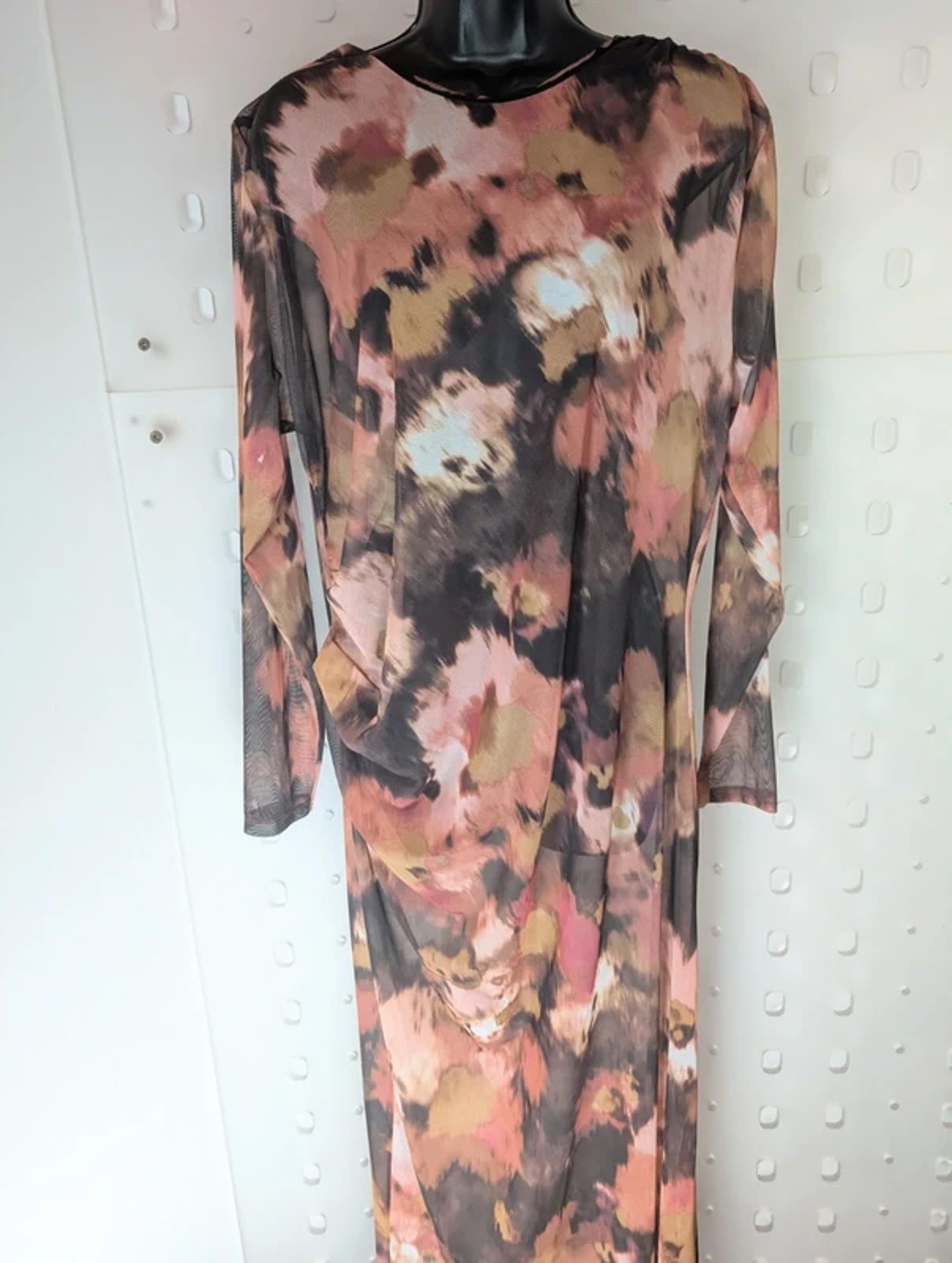 Sheer Ruched Mesh Maxi Dress Layering Piece