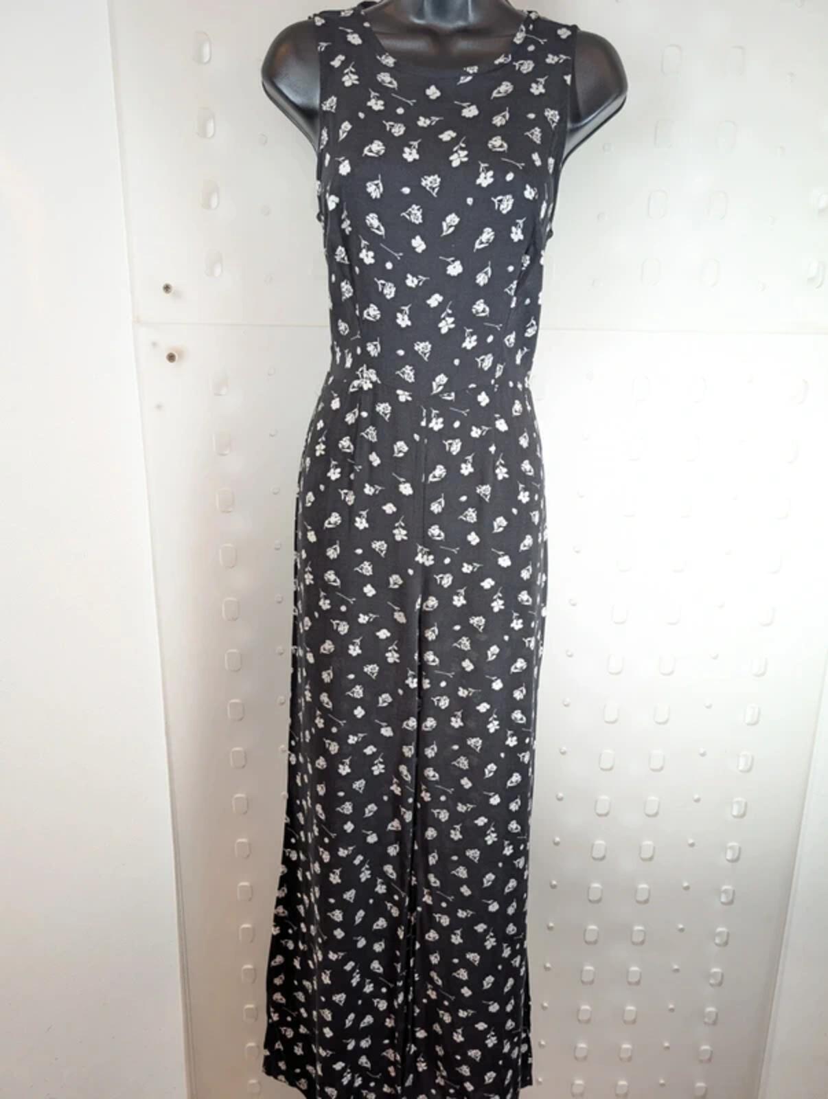 Reclaimed Vintage Wide Leg Jumpsuit Open Back UK8