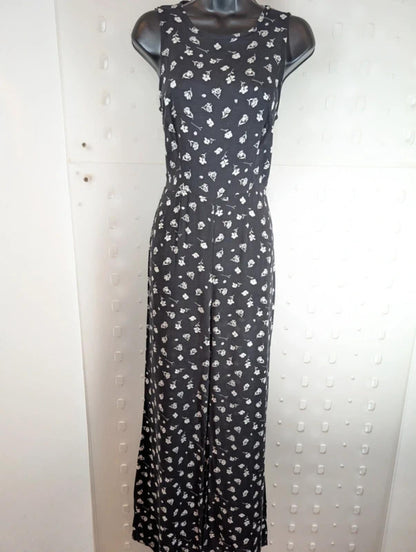 Reclaimed Vintage Wide Leg Jumpsuit Open Back UK8