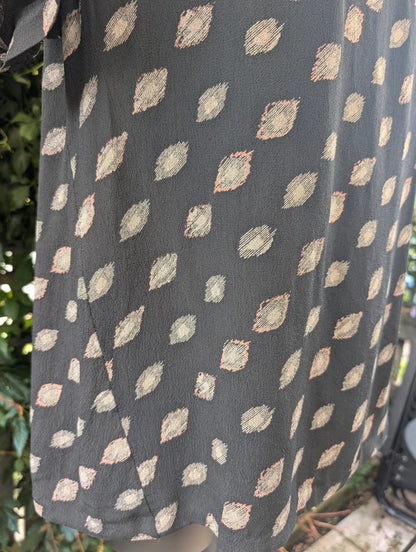 Toast Dark Forest Grey Green Flared T Shirt Top UK14