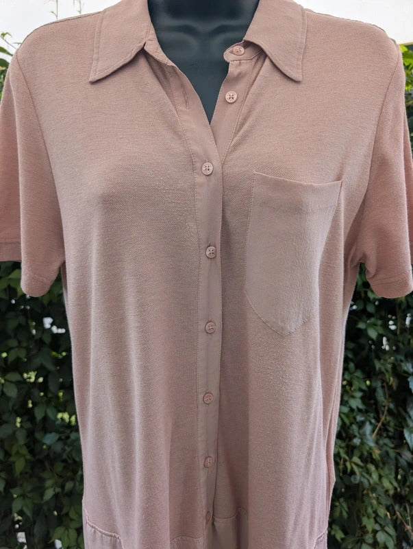 Lacoste Silk Cotton Wool Polo Shirt Dress Size 42 UK14