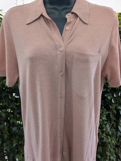 Lacoste Silk Cotton Wool Polo Shirt Dress Size 42 UK14