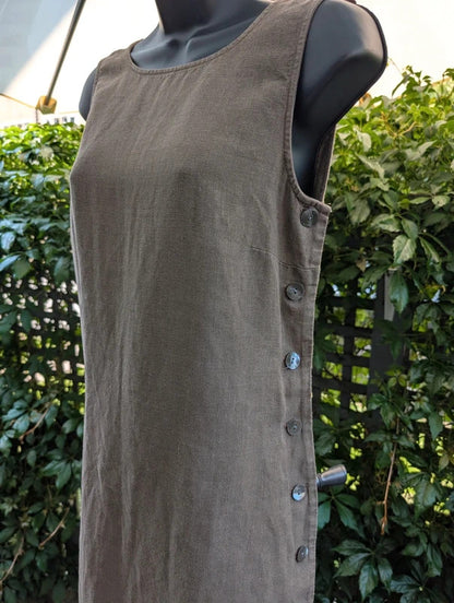 Vintage Hobbs by Marilyn Anselm Pure Linen Tabard Dress UK8