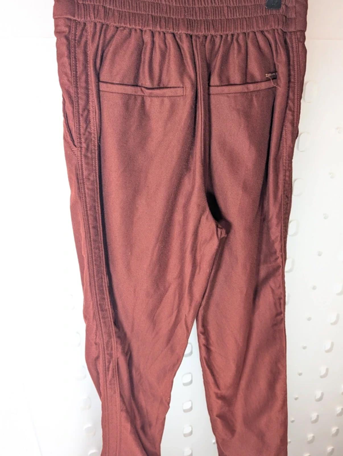 Massimo Dutti Maroon Tailored Joggers Size 34 Elastic Back Waist