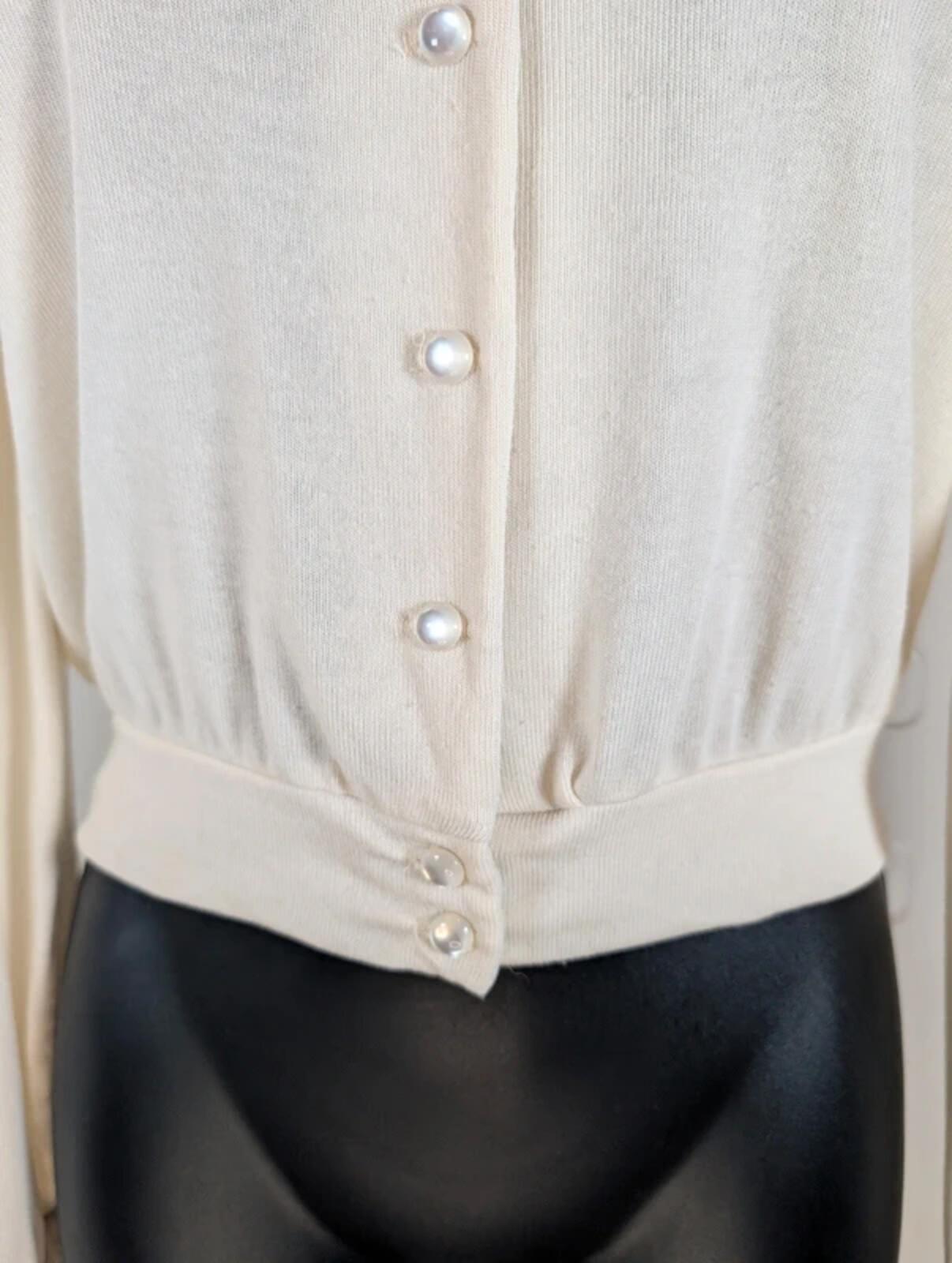 Reformation Cream Puff Sleeve Cardigan Size S Tencel