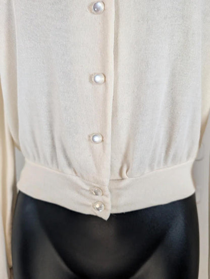 Reformation Cream Puff Sleeve Cardigan Size S Tencel