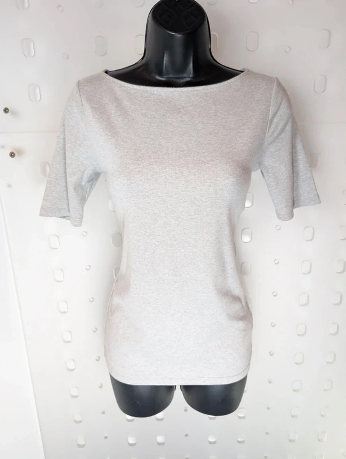Ralph Lauren Grey Marl Boat Neck T-Shirt Small