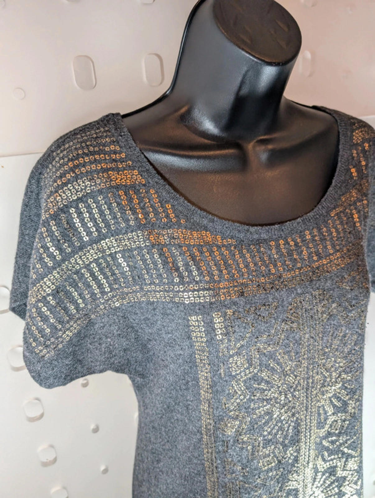 Monsoon Metallic Knit Jumper Dress | Size Small