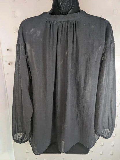 JW Anderson for Uniqlo Sheer Tie Neck Blouse Black Medium