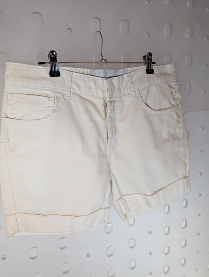 Vintage Valentino White Denim Shorts Turn Up Hem Made in Italy