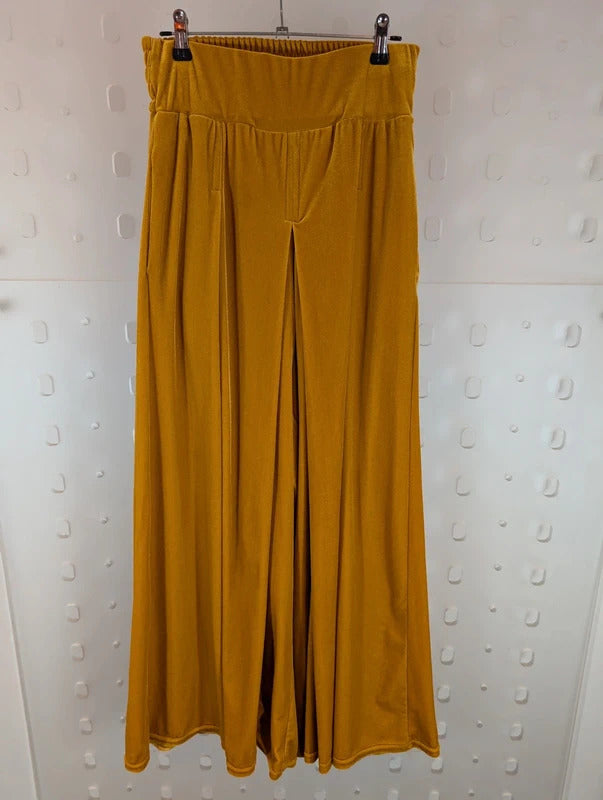 Onjenu Mustard Velvet High Waisted Culottes UK8 Made in France