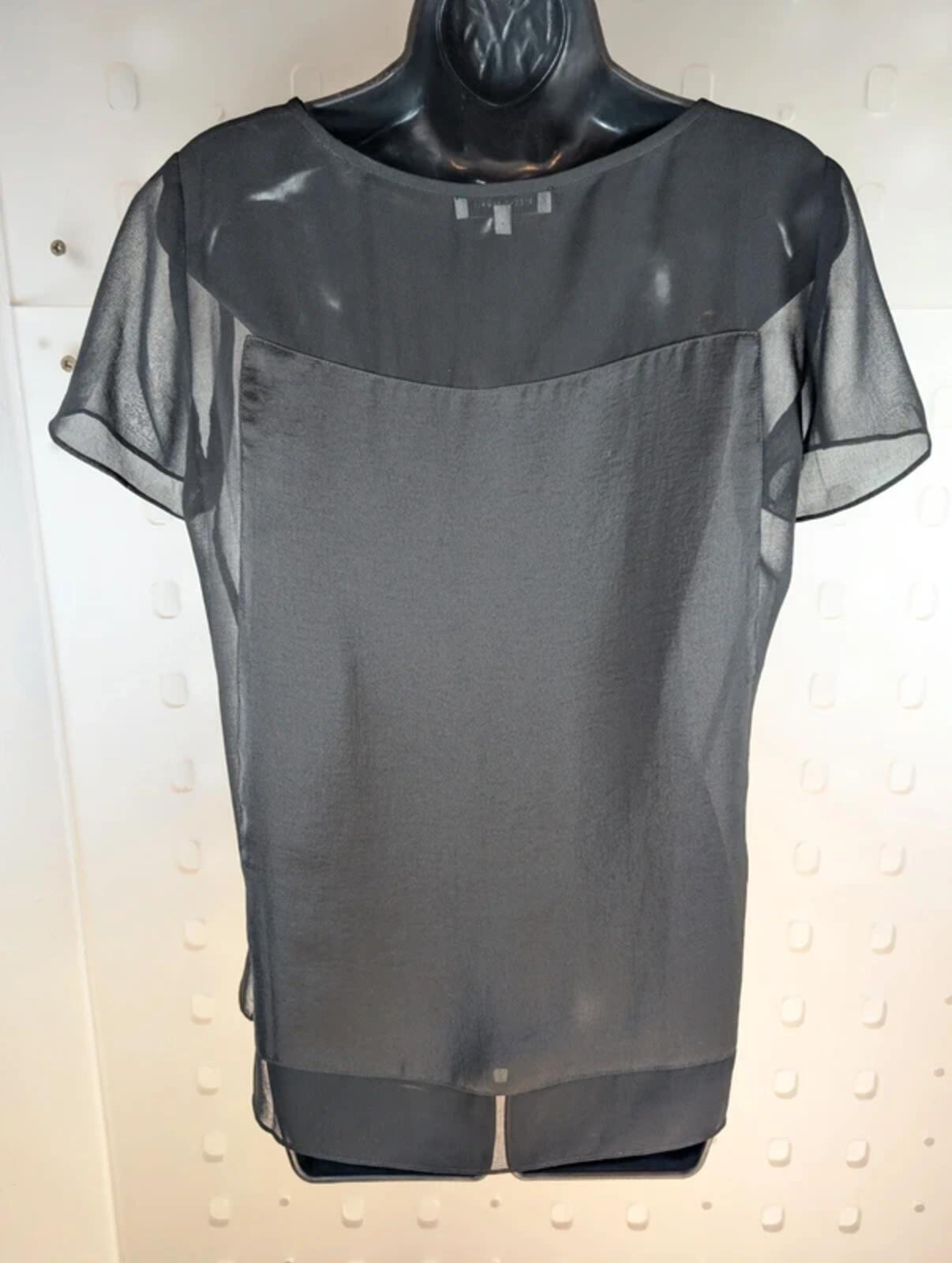 Second Female Abene Sheer Satin Panel Top – Black – Size S