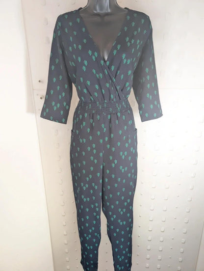 Dancing Leopard cactus print jumpsuit UK12