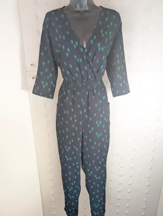 Dancing Leopard cactus print jumpsuit UK12