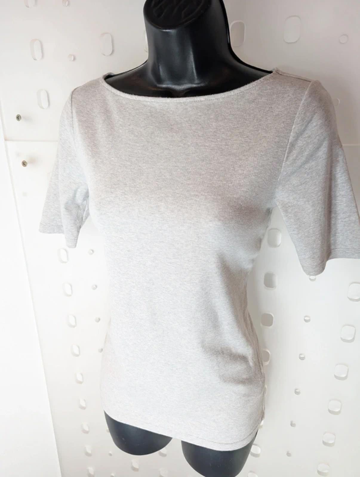 Ralph Lauren Grey Marl Boat Neck T-Shirt Small