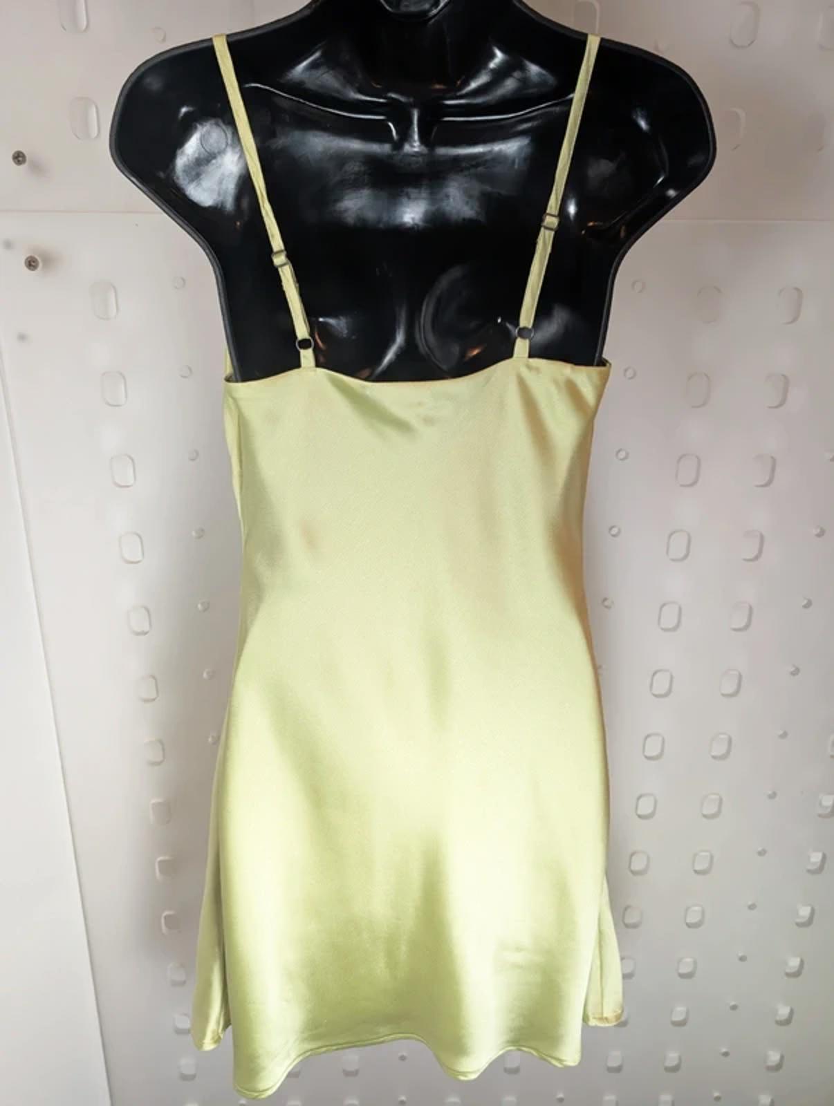 Hollister Satin Bias Cut Slip Dress - Lime Green - S Regular