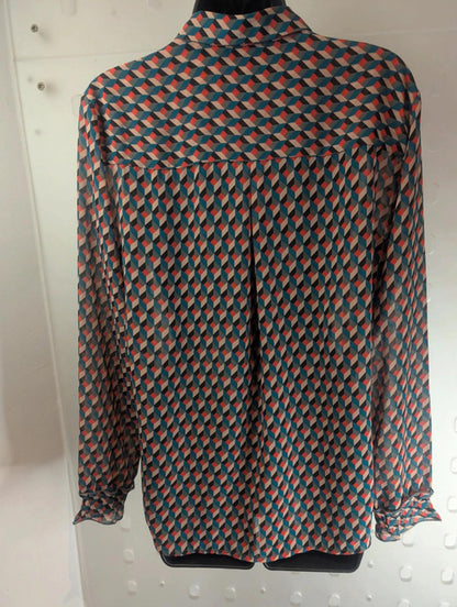 Sandwich geometric print shirt – size UK 10