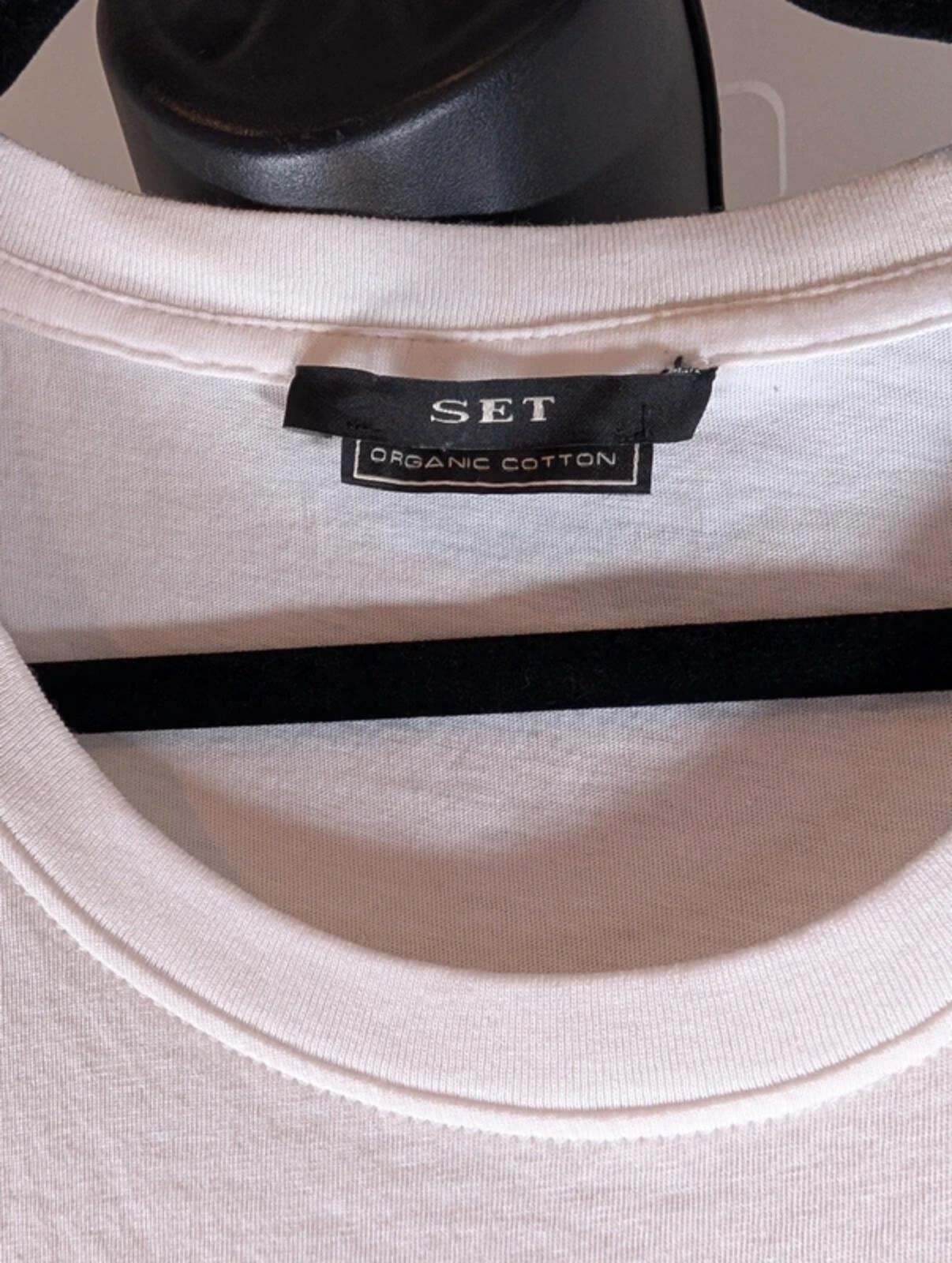 SET Organic Cotton Graphic Tee Summer Beats Mykonos XS Oversized