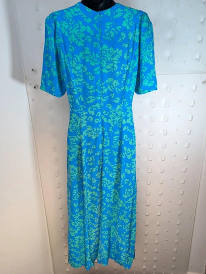 Suncoo Crista Floral Midi Dress T1 Puff Sleeve Sweetheart Neck