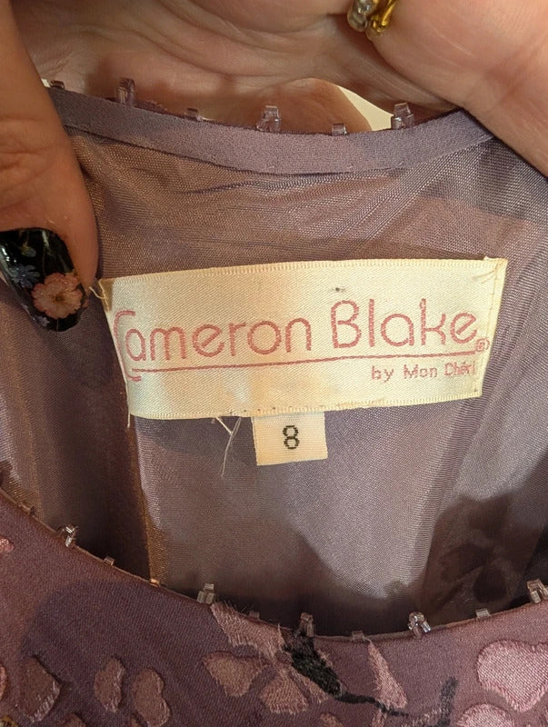 Cameron Blake by Mon Cheri Purple Silk Fairycore Dress UK8
