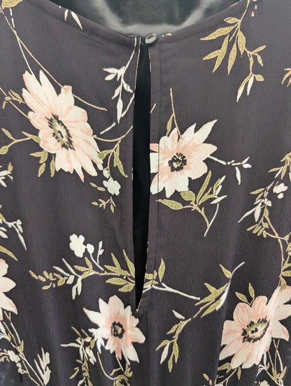Miss Selfridge Floral Wide Leg Jumpsuit Black UK10